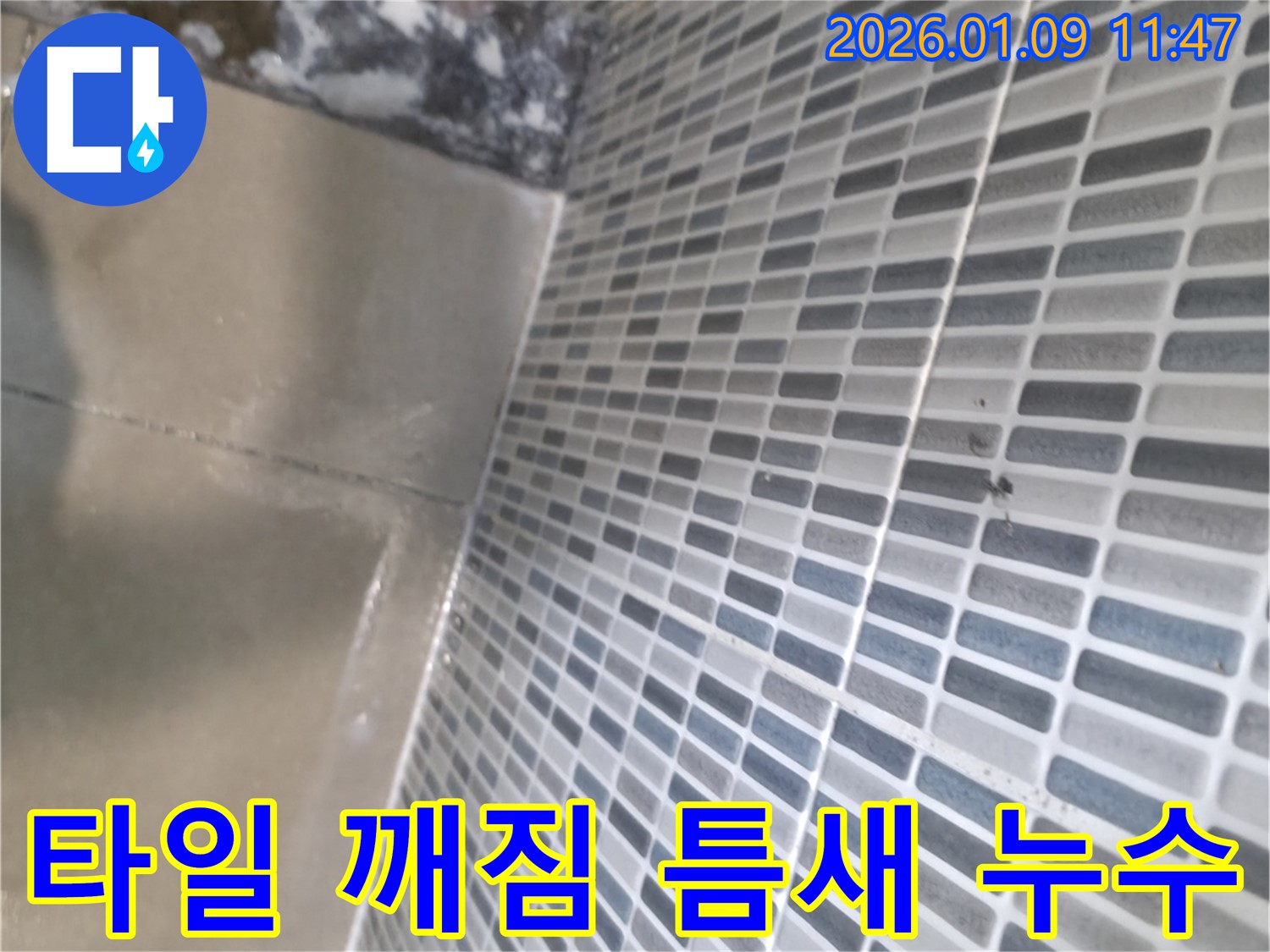 하남시 욕실 타일 깨짐과 틈새 누수 - 완벽한 보수 작업으로 누수 걱정 끝