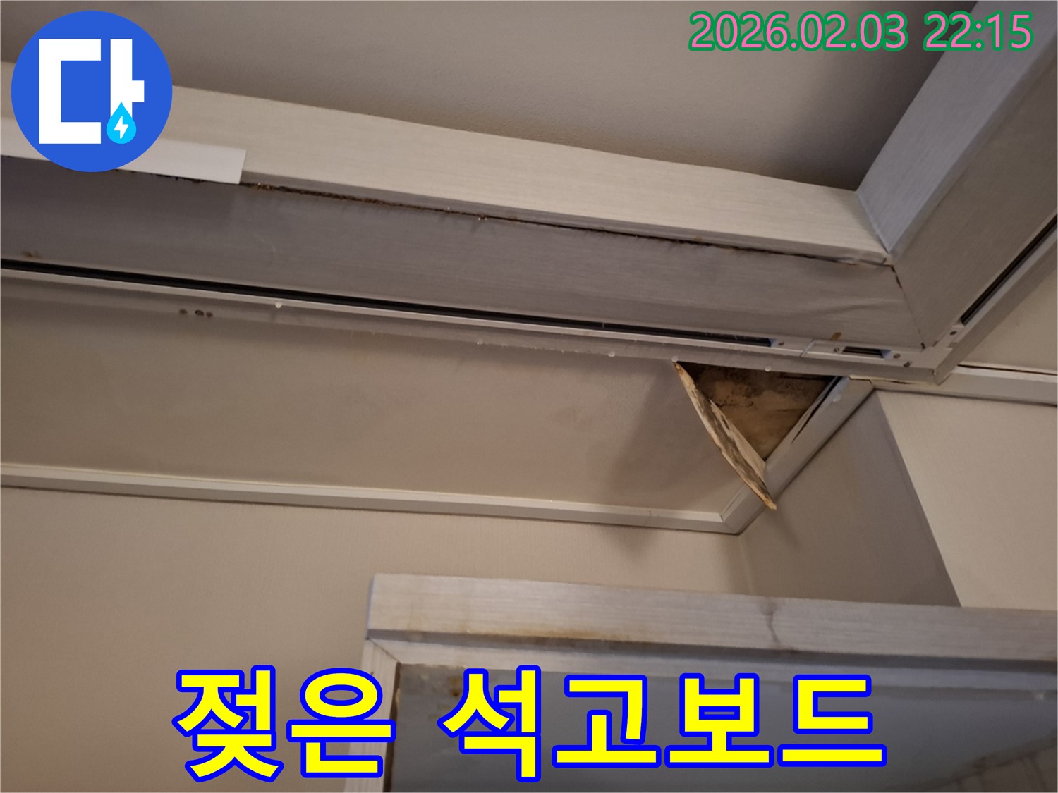 젖은 석고보드 - 곰팡이 번식 직전