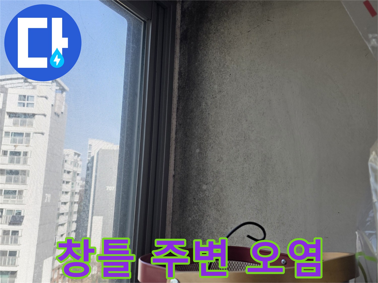 천장 창가 모서리-곰팡이 발생 현황