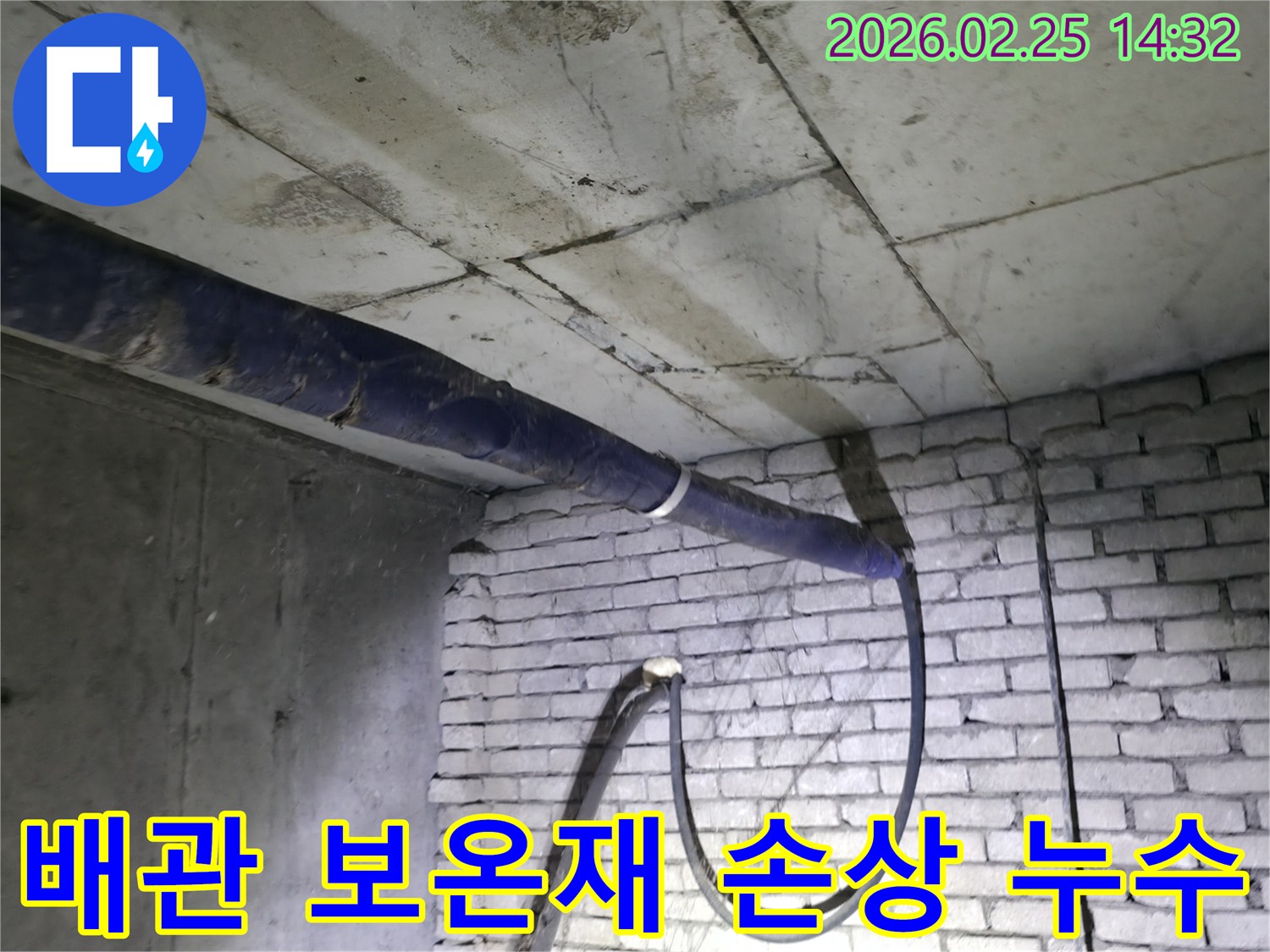 지하 배관의-보온재 손상으로 인해-발생한 누수 현장을-전문가가 면밀히 진단하는 모습
