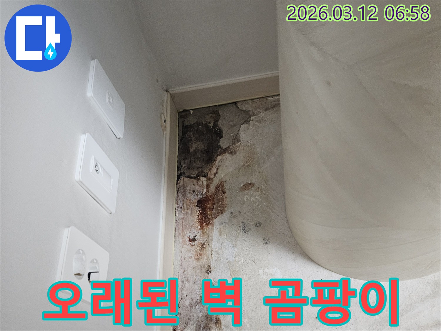 오래된-벽면-곰팡이-누수-현장-해결-전-사진