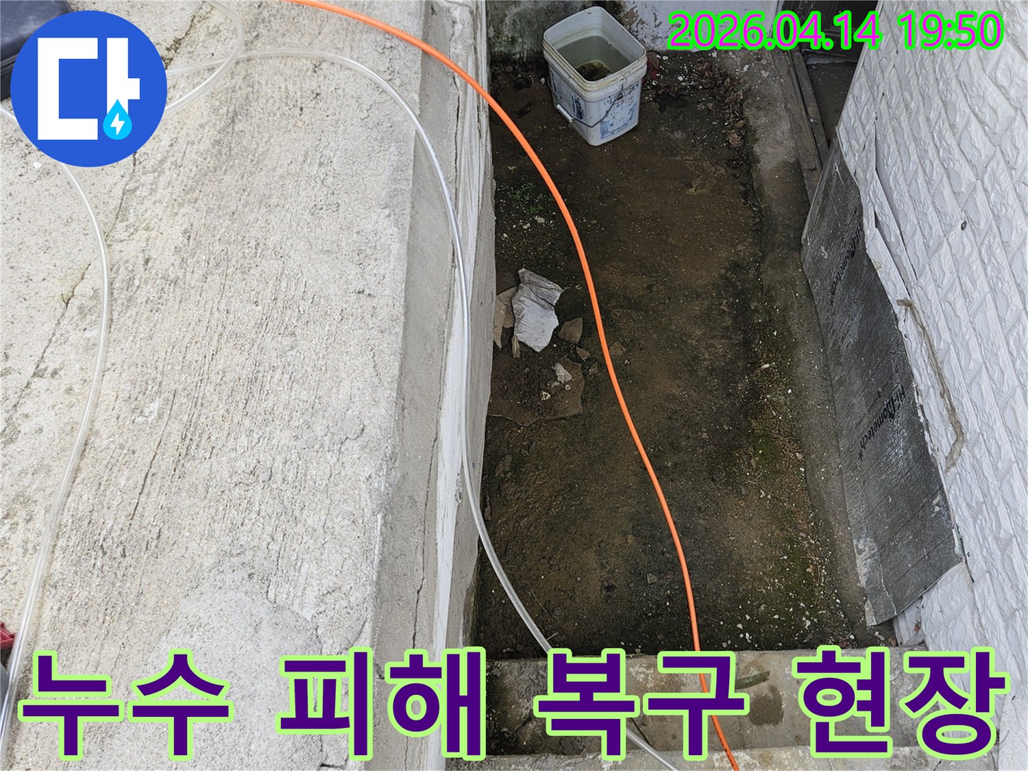 조종면 운악청계로에 위치한-건물 지하에서-발생한-누수 피해를-복구하기-위한-탐지 작업이-진행되고-있는-모습입니다.