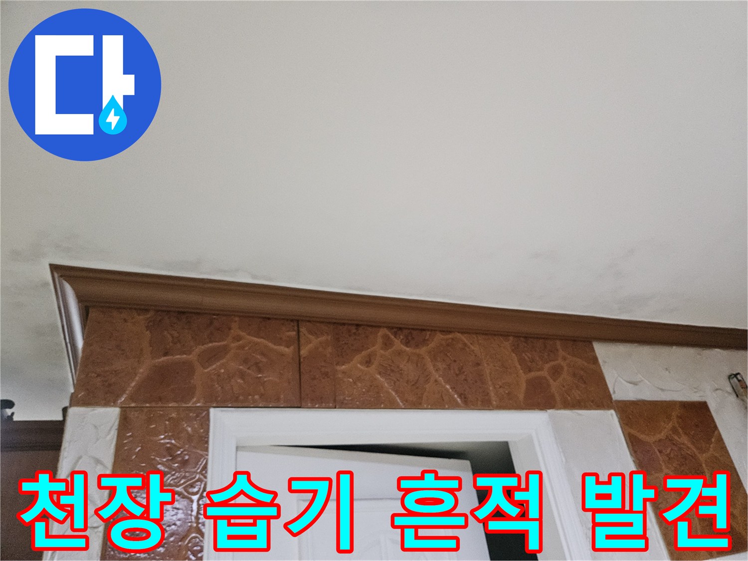 천장-표면에-나타난-습기-및-누수-징후-사진