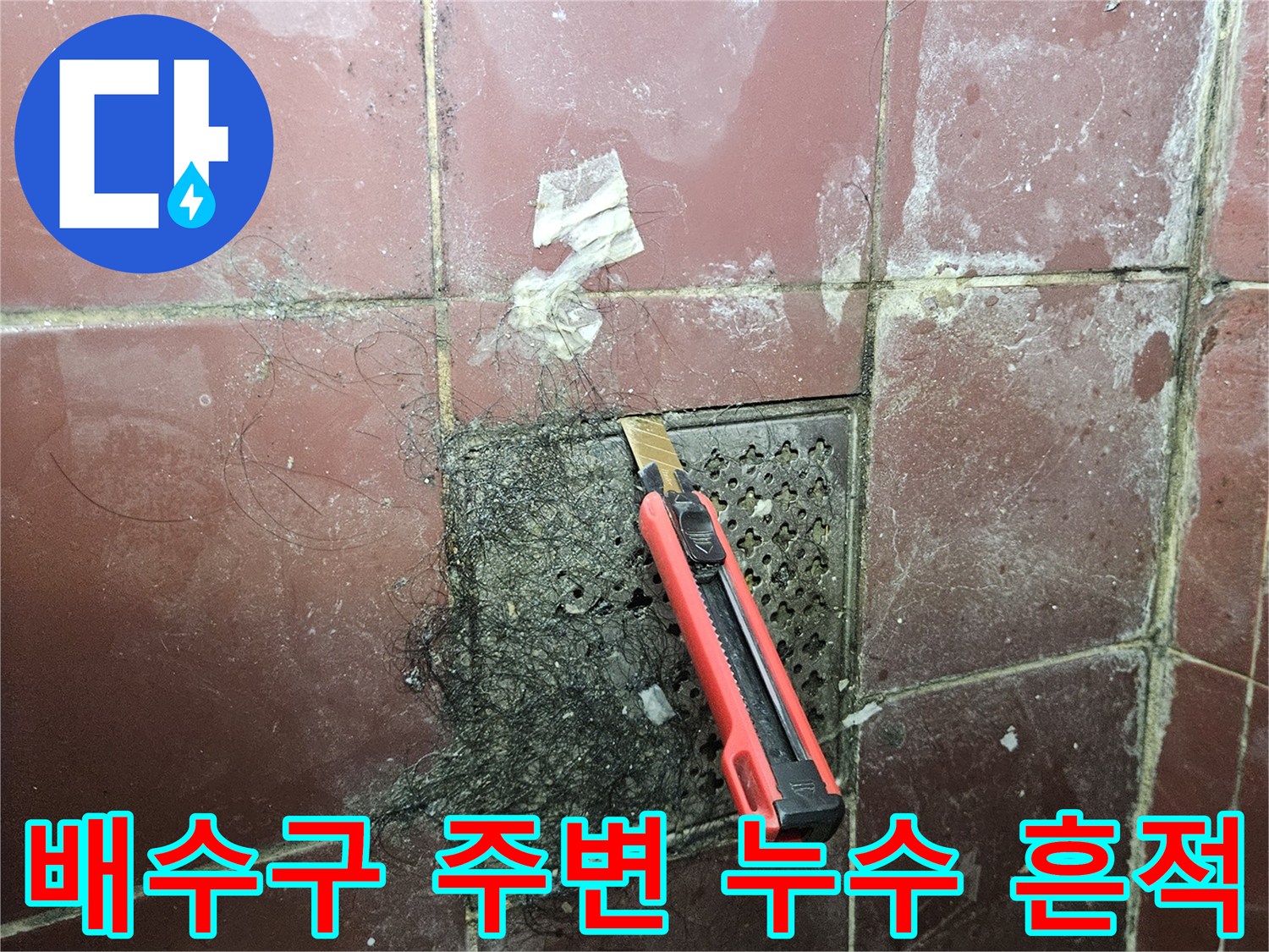 김포 풍무동 아파트-화장실 배수구 주변의 오염된 상태