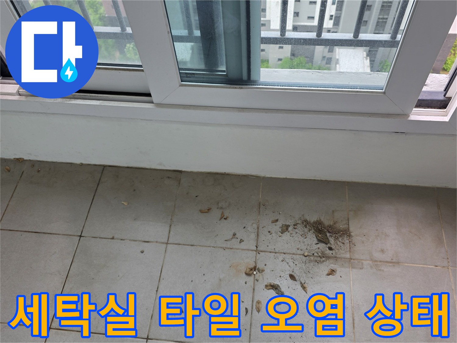 양주 옥정동-오염된 타일과 배수관 주변의 현장 사진