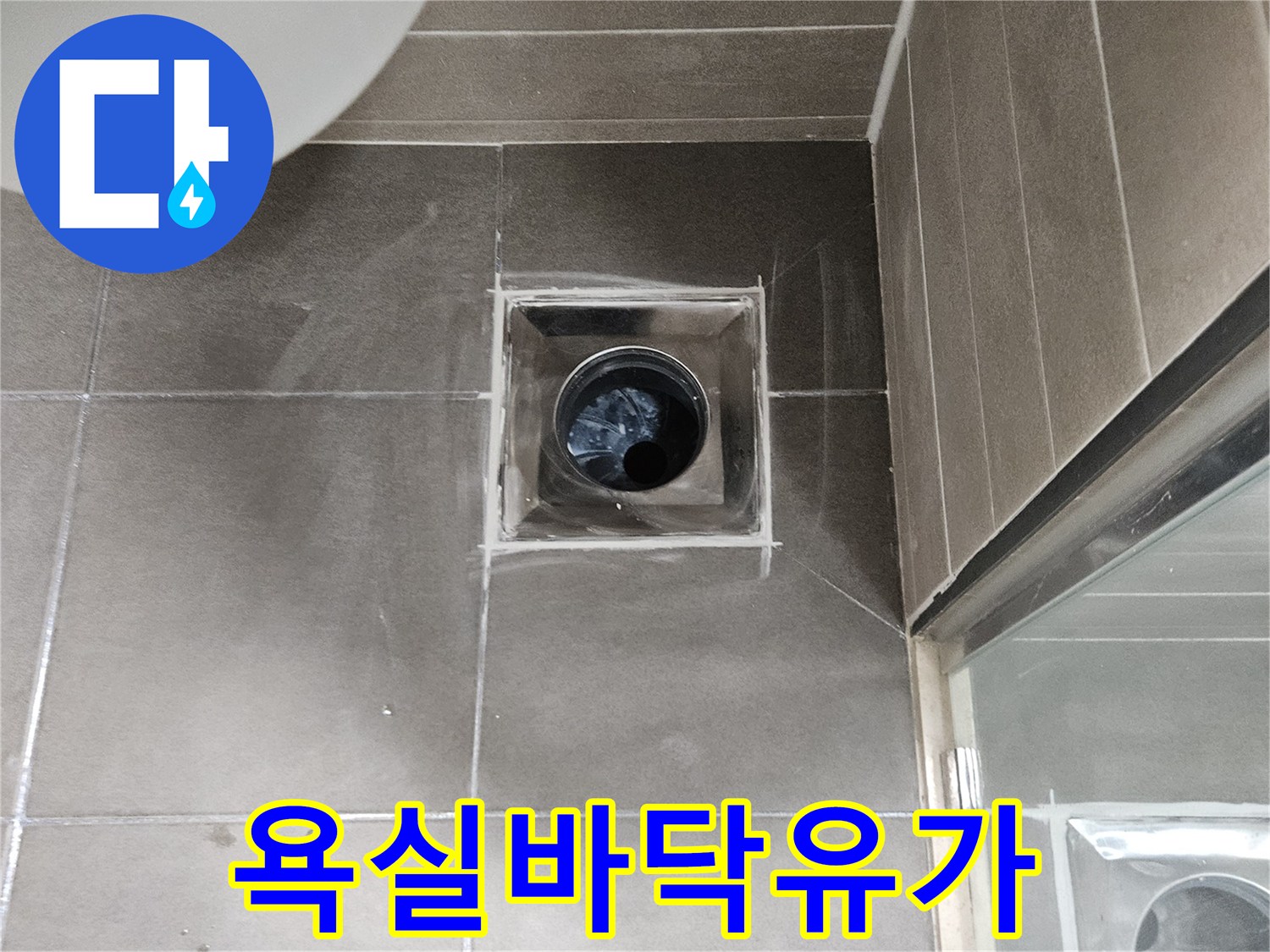 서산 성연면 화장실 배수구 주변 타일 모습