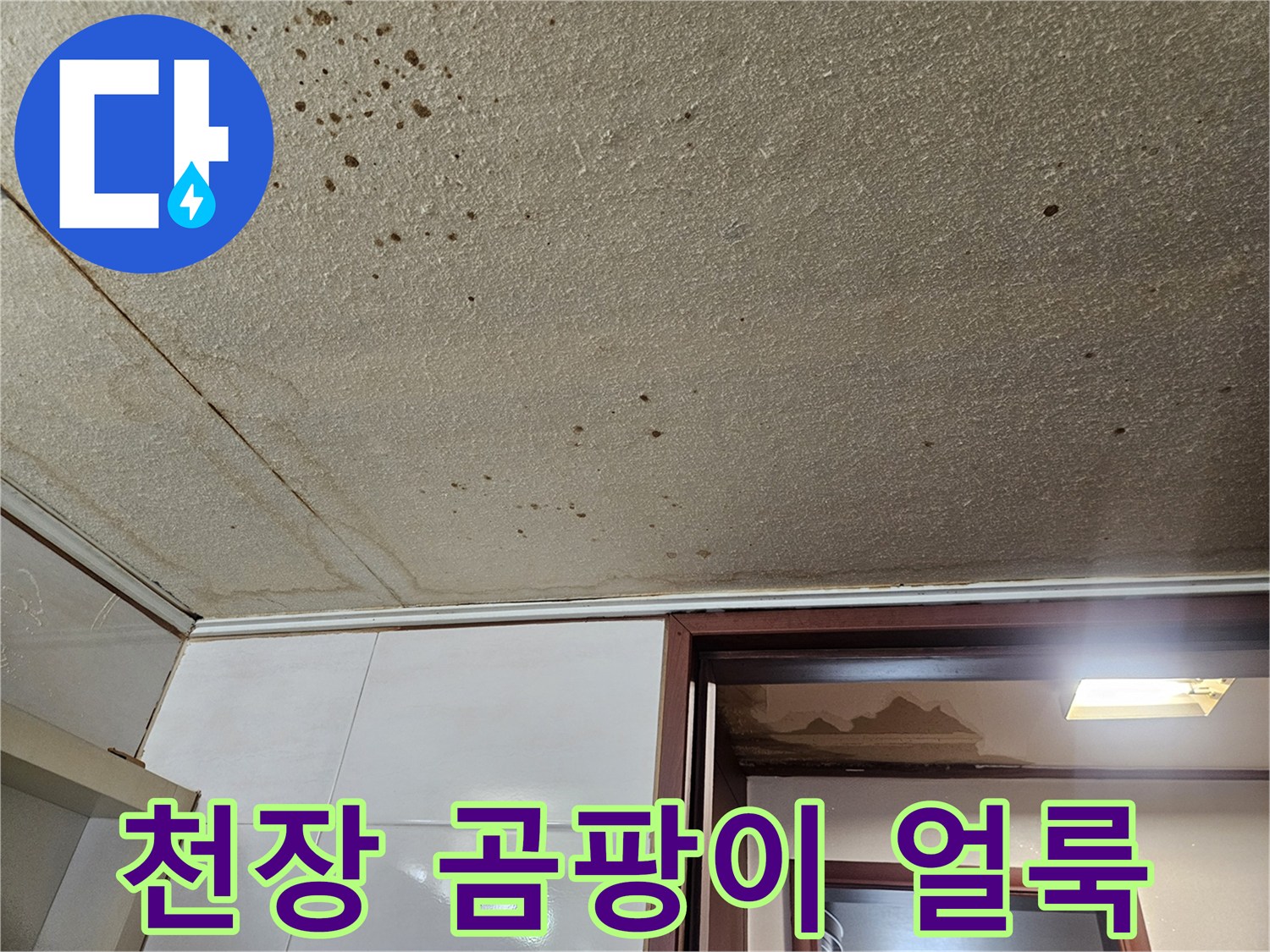 물자국과-곰팡이가-심하게-발생한-드레스룸-천장