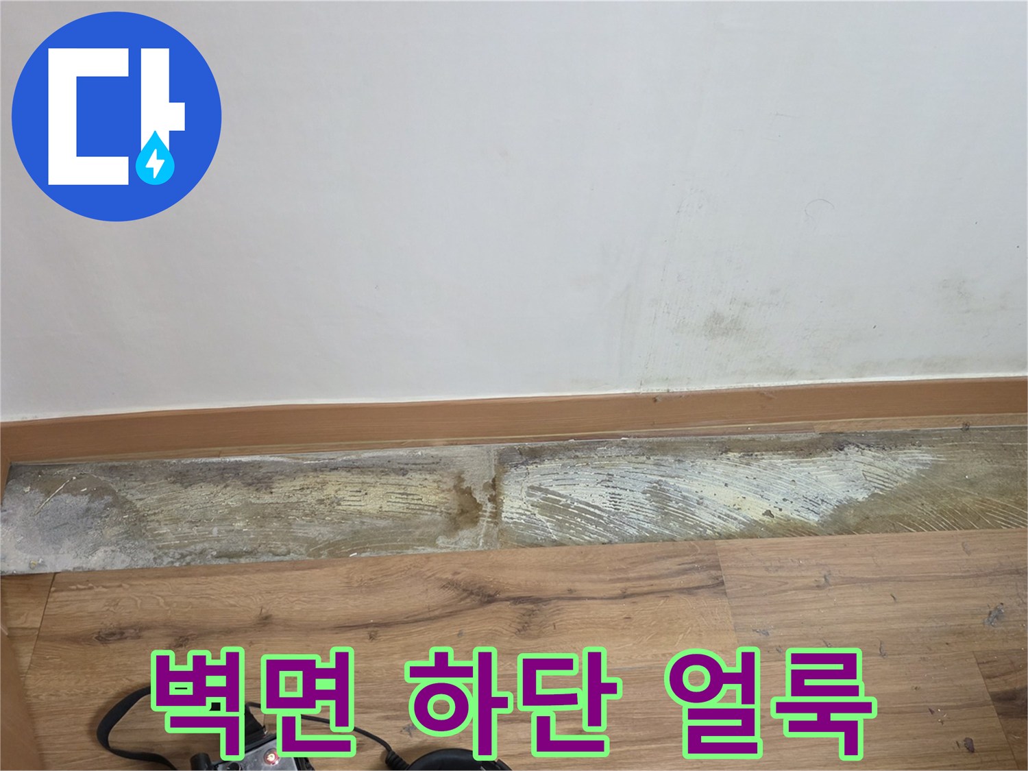 중랑구 주택 벽지 하단에 나타난 습기와 곰팡이 흔적