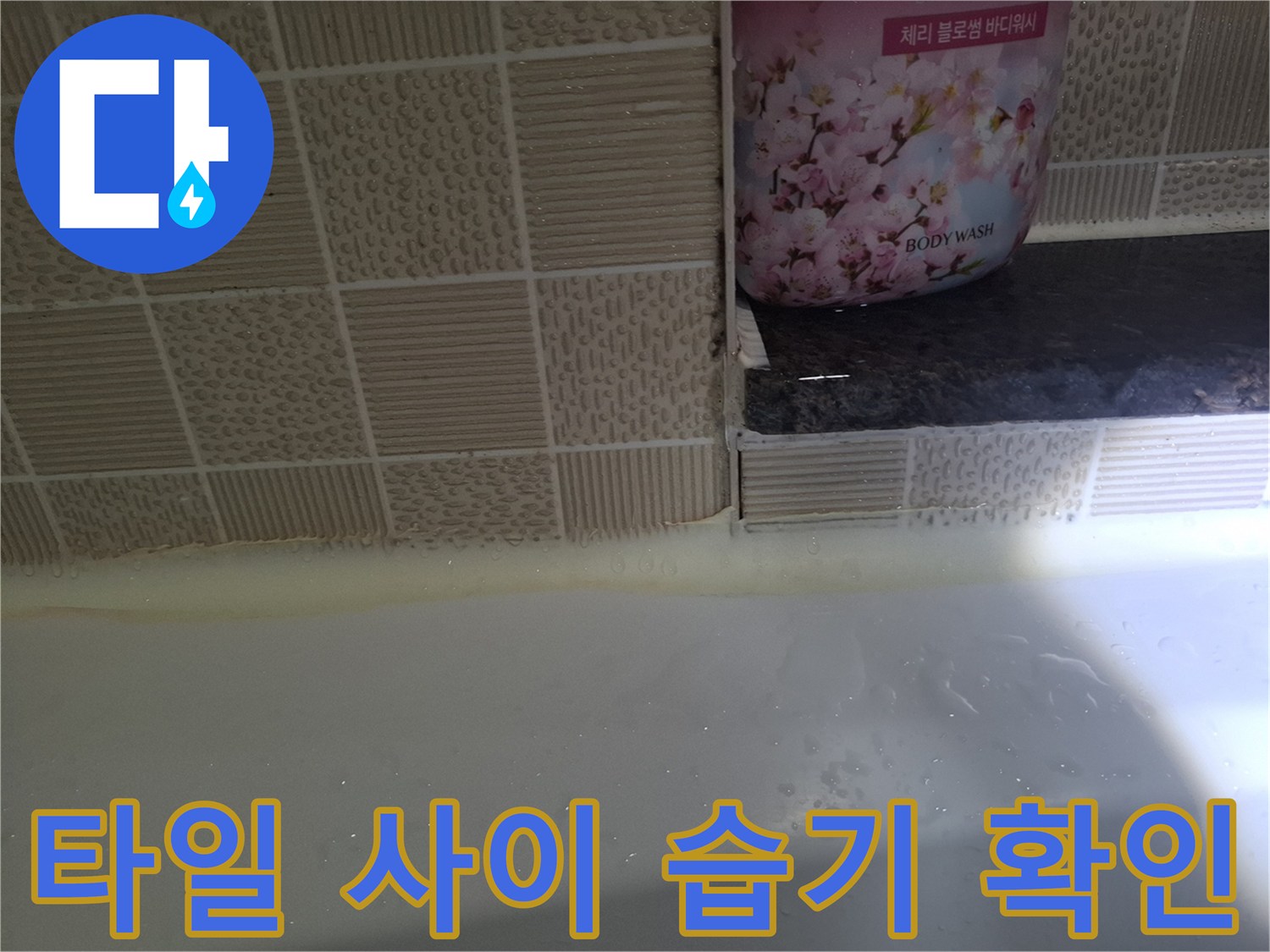 욕실-타일-경계-부근-습윤-상태