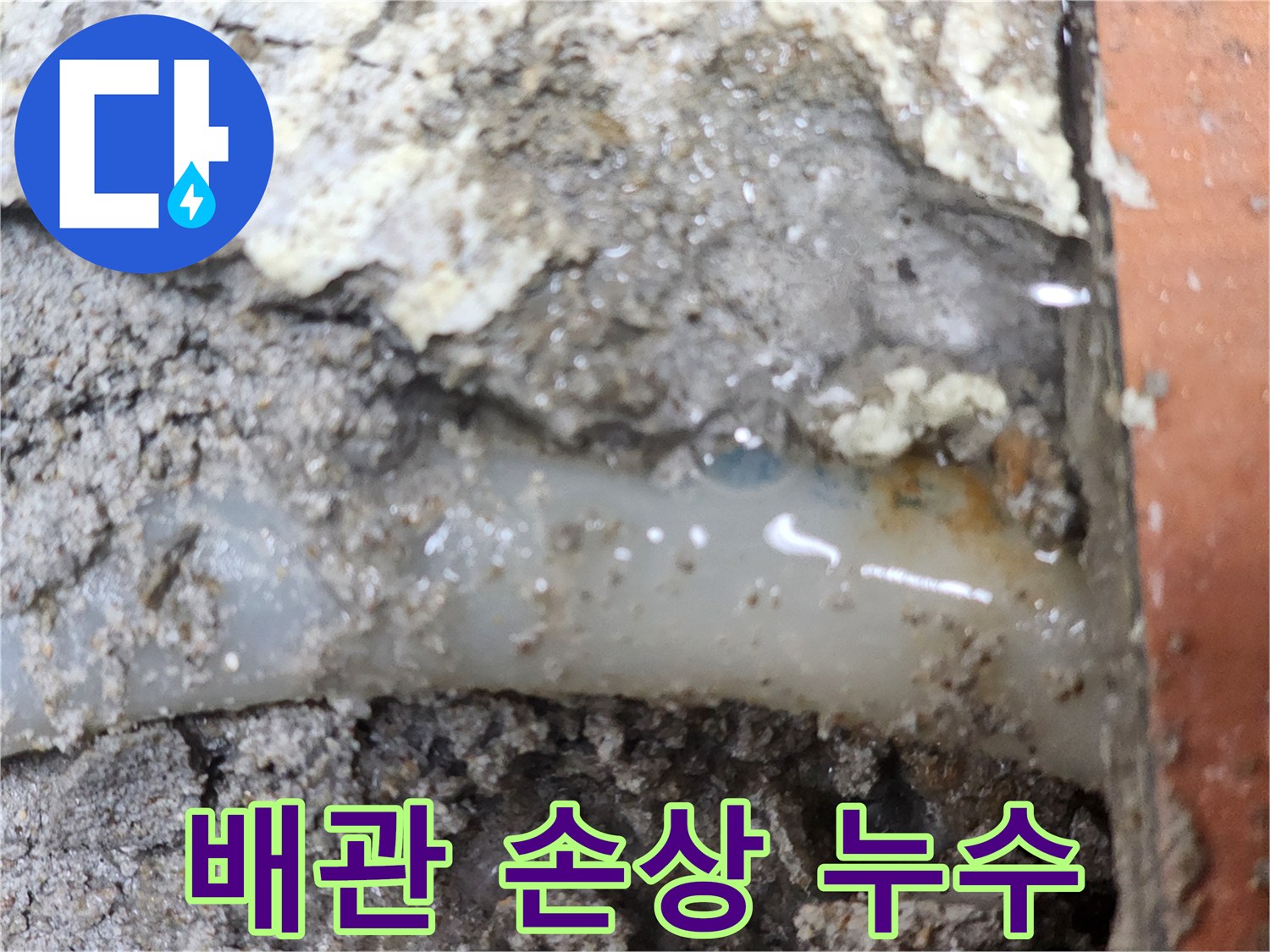 누수-전문가가-발견한-배관-손상으로-인한-누수-현장입니다