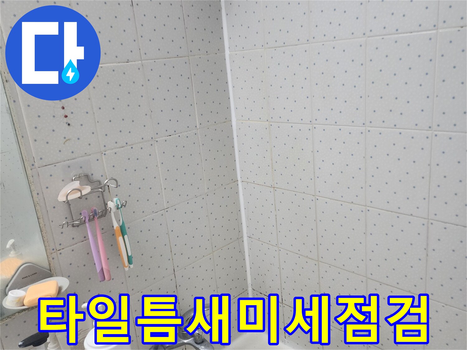 한신아파트-욕실-누수-타일-사이-미세한-틈새-정밀-점검-모습