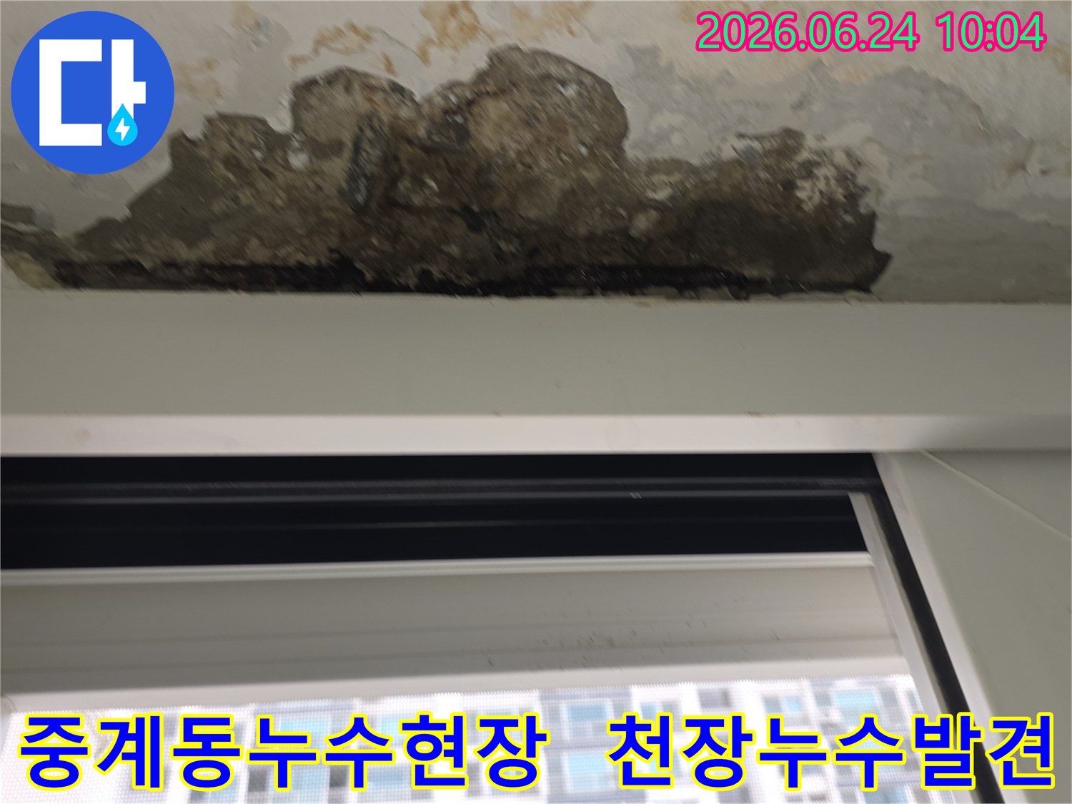 벽지가-젖어-떨어지고-곰팡이가-번진-천장-누수-현장-진단-사진