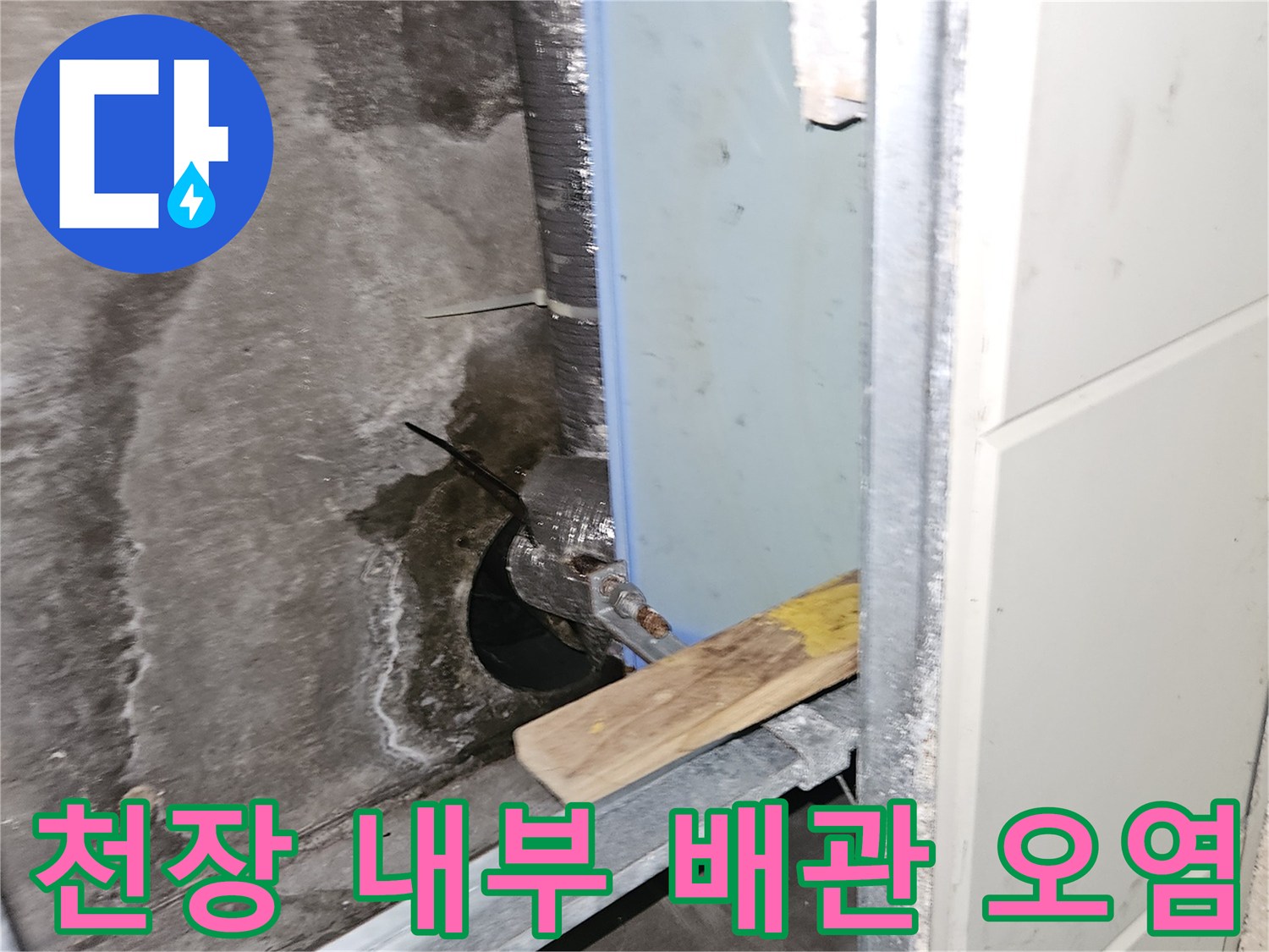 천장-내부-배관-주변의-심각한-물자국-및-오염