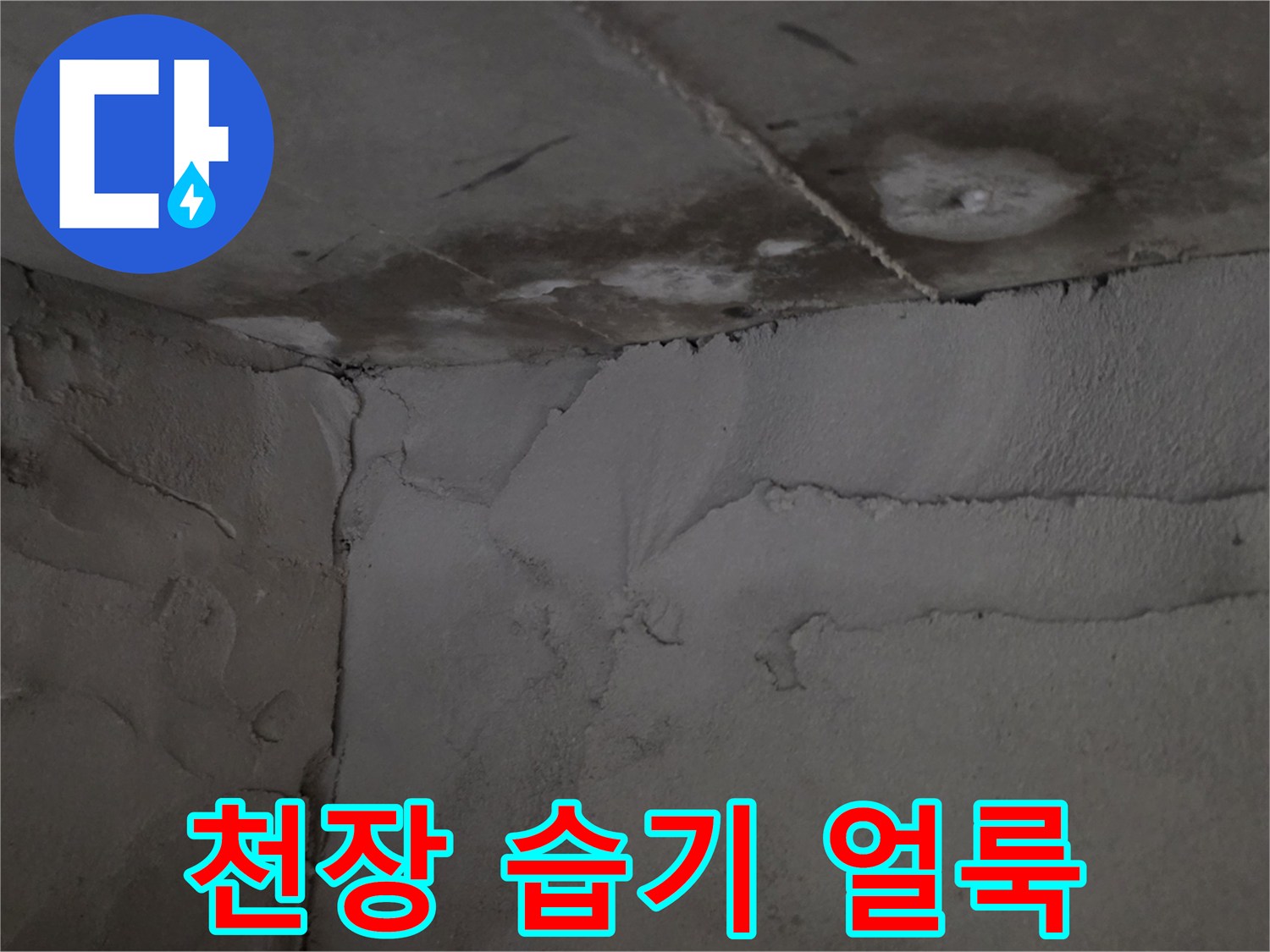 천장-표면의-물기가-맺힌-얼룩진-상태