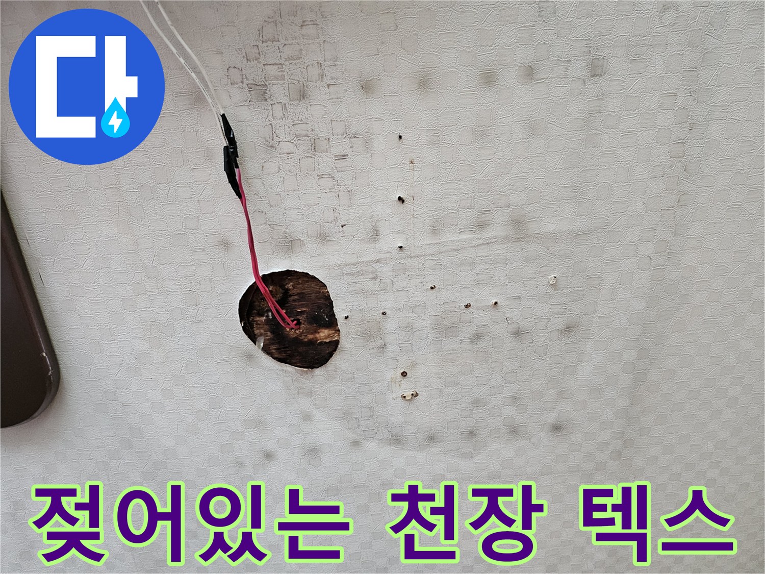 천장-텍스-습기-머금은-상태