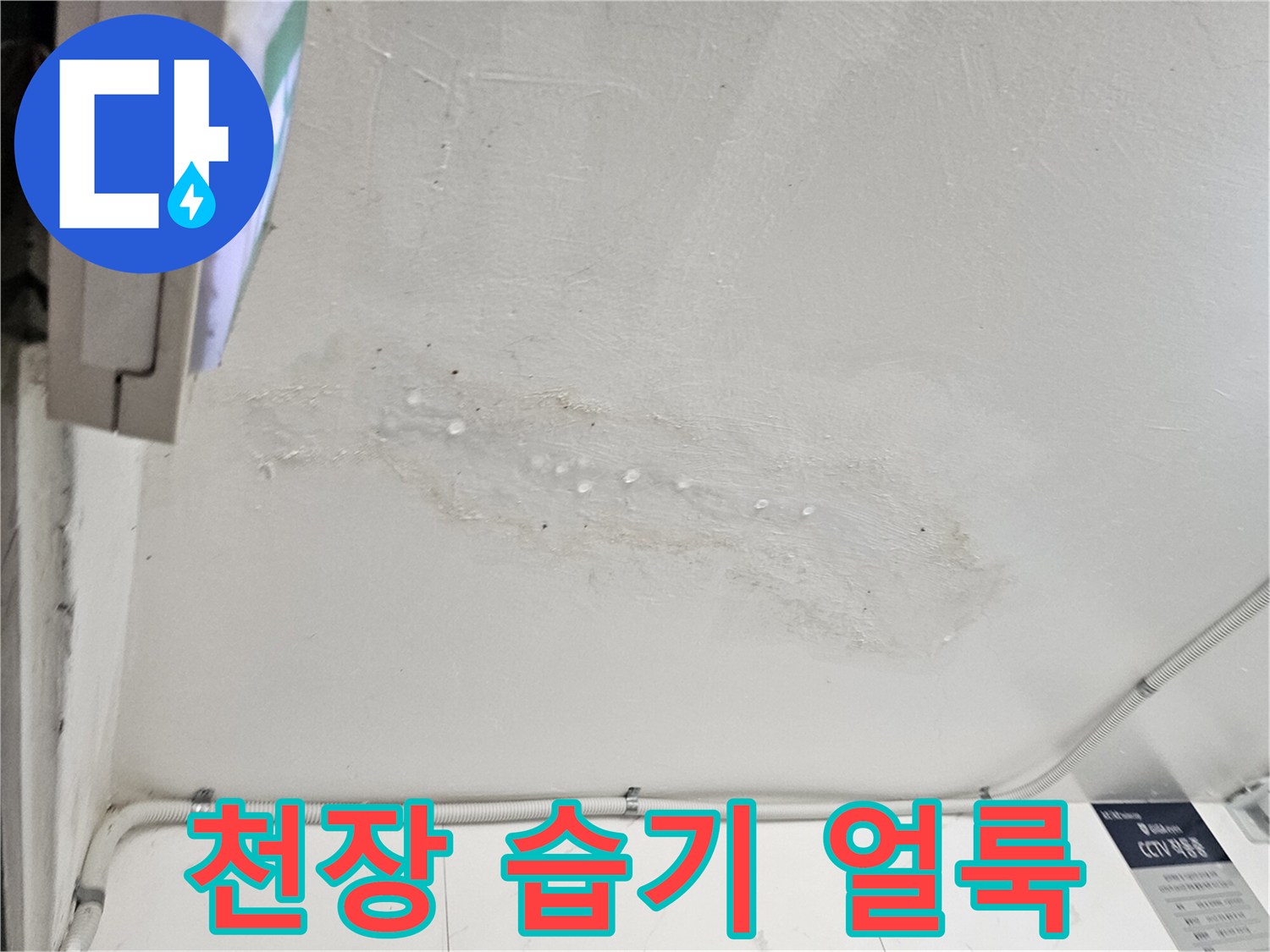 누수 흔적 발견-물샘으로 인해 부풀어 오른 벽면
