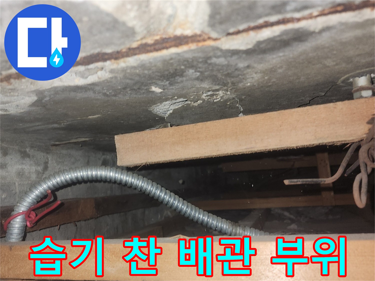 상가 비트실 공간-부식된 금속 부품과 습기가 맺힌 벽면