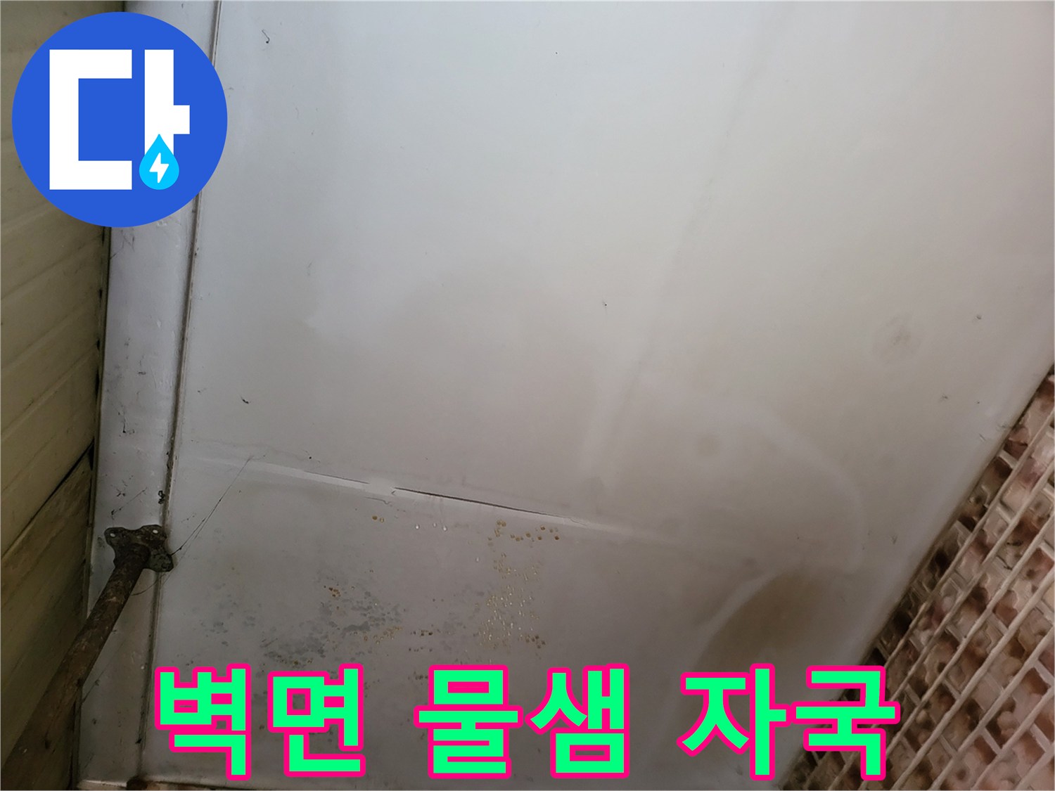 천장 벽지 곳곳에 나타난 물 번짐 현상