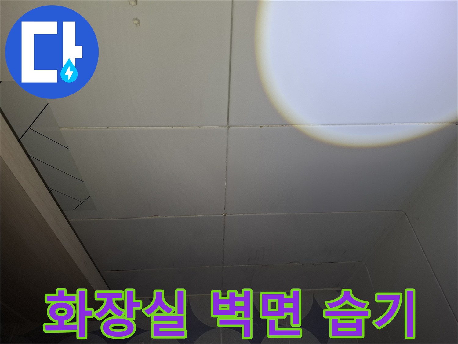 상록구 현장 화장실 타일 사이의 누수 흔적과 습기 상태