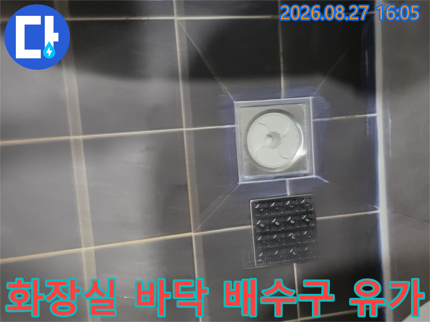 고양시 일산동구-욕실 타일 및 배수구 주변 점검 모습