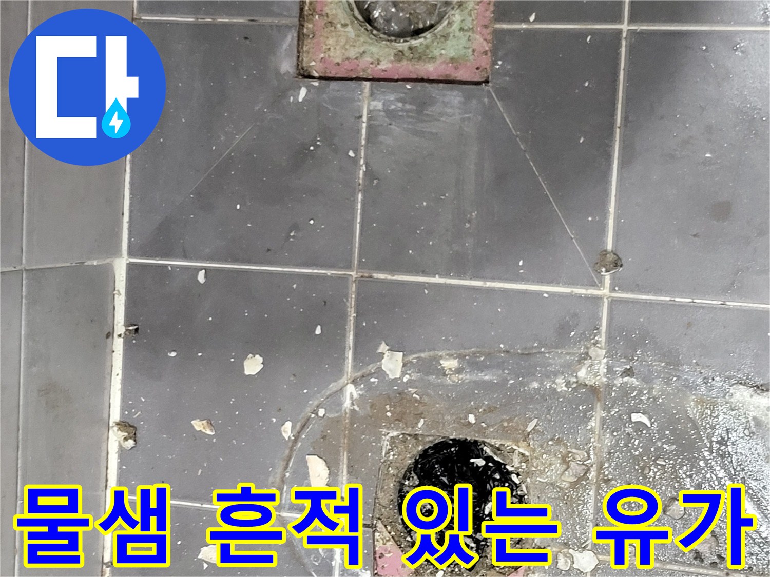 화장실-배수구-주변-습기-및-타일-들뜸