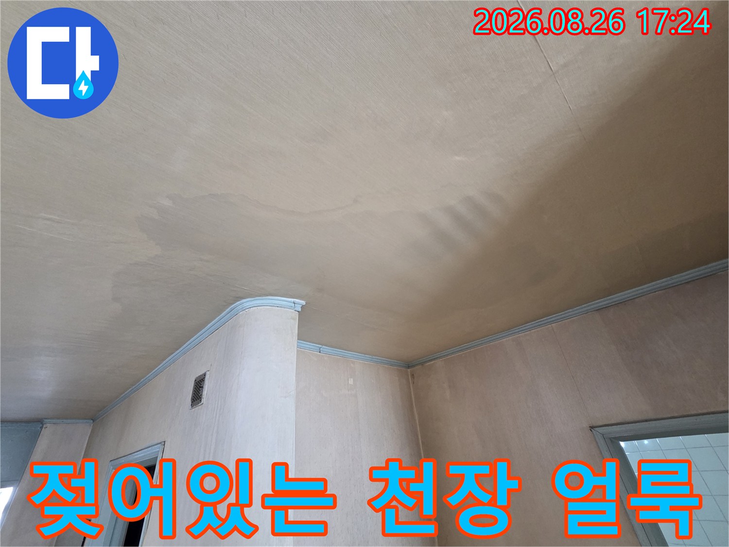 도봉구-아파트-천장-마감재에-넓게-퍼진-누수-흔적