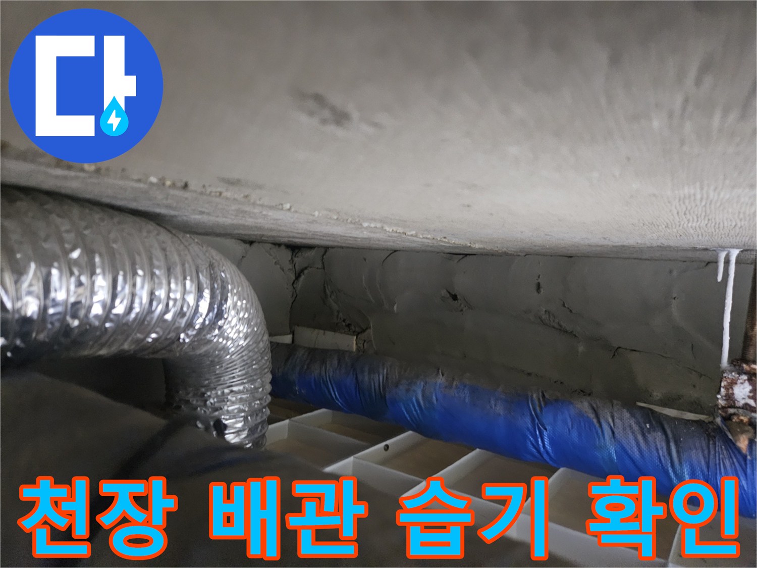 일산 장항동-배관 주변의 습한 상태와 오염된 슬래브